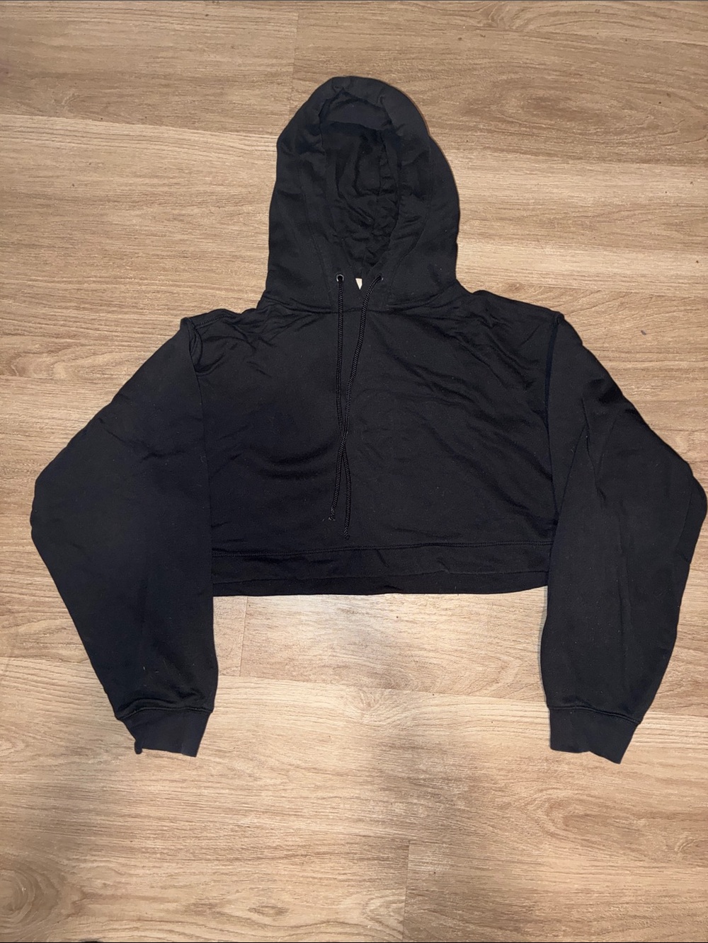 Alo Yoga Black Cropped Pullover Hoodie Women’s Athleisure